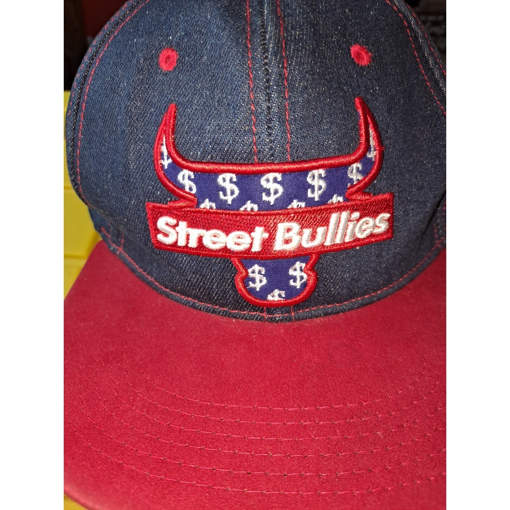 Supply Headwear Company Street Bullies Blue-Red Denim‎ Cap - Picture 2 of 7